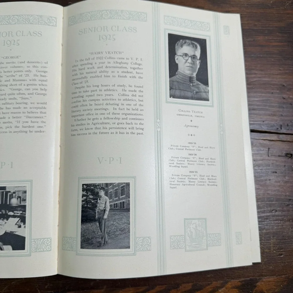 Vintage 1925 Bugle Virginia Polytechnic Institute Yearbook VPI Blacksburg HC